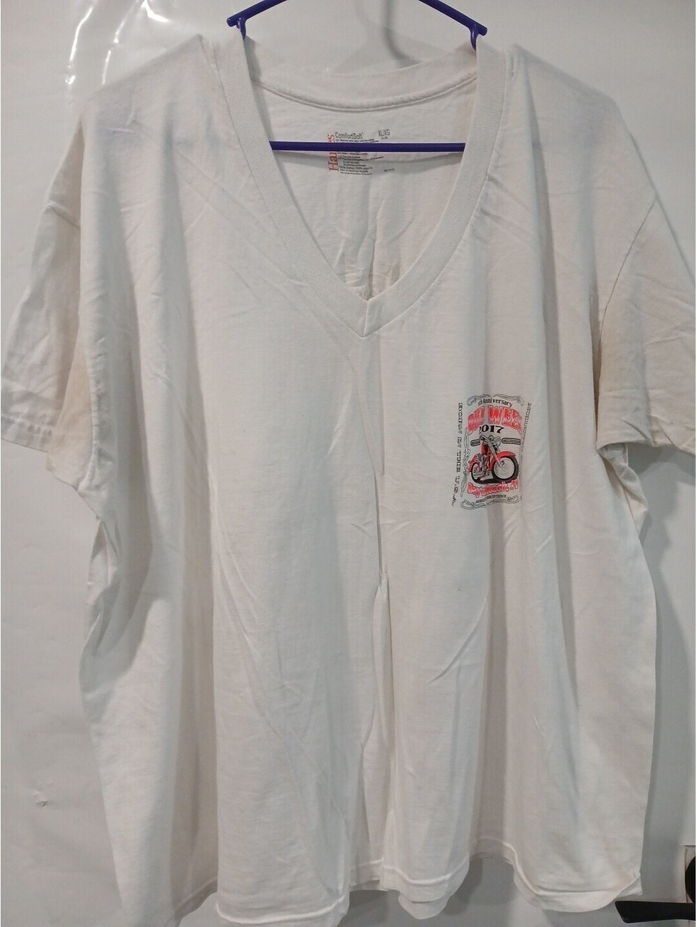 Unisex T Shirt Tee Stretch White Bike Week Daytona Size XL